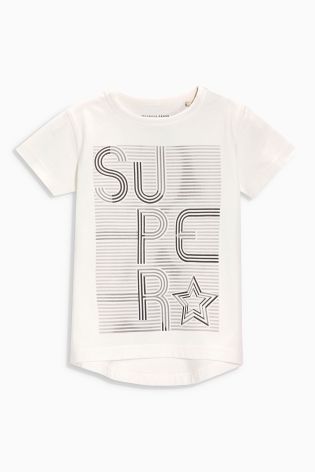 White Superstar Slogan Short Sleeve T-Shirt (3mths-6yrs)